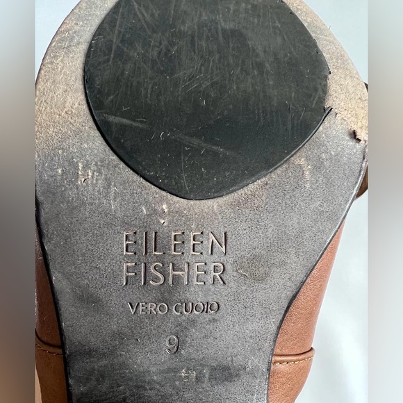 EILEEN FISHER Harris Vero Cuoio LEATHER Ankle Bootie Whiskey Zip Closure Size 9 - Picture 16 of 16